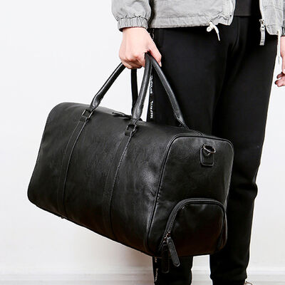 Luxury Leather Duffel Bag Waterproof Weekender 45L Water Resistant