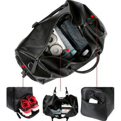 Luxury Leather Duffel Bag Waterproof Weekender 45L Water Resistant