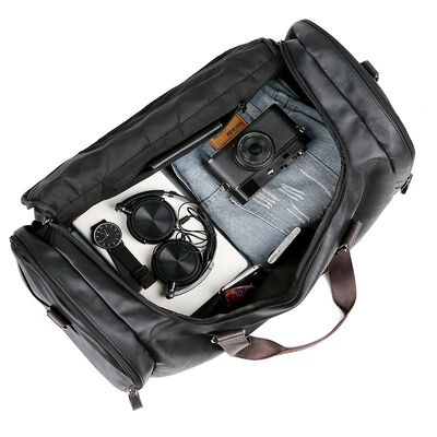 Two Tone Leather Duffel Bag Weekender 42L Water Resistant Outdoor