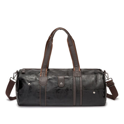 Vintage Leather Weekender Duffel Bag 35L Water Resistant Outdoor