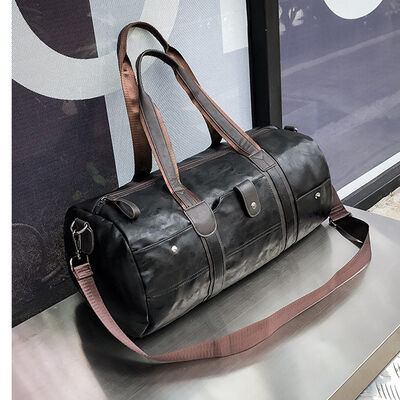 Vintage Leather Weekender Duffel Bag 35L Water Resistant Outdoor