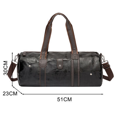 Vintage Leather Weekender Duffel Bag 35L Water Resistant Outdoor