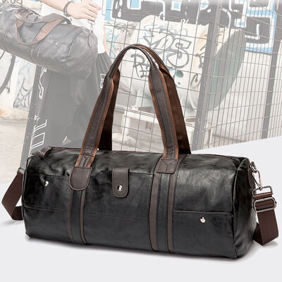 Vintage Leather Weekender Duffel Bag 35L Water Resistant Outdoor
