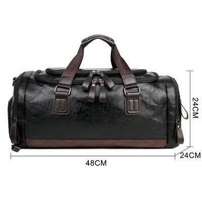 Waterproof Luxury Leather Duffel Bag Weekender 28L Water Resistant