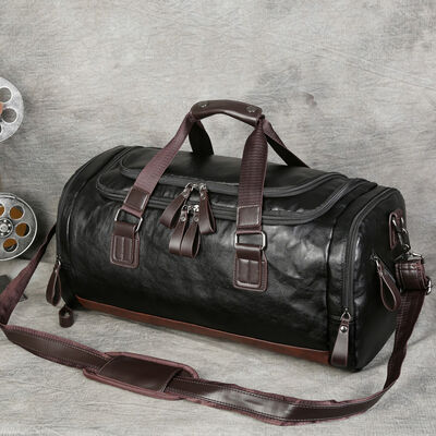 Waterproof Luxury Leather Duffel Bag Weekender 28L Water Resistant