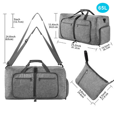 Foldable Gym Bag 65L Travel Duffel Water Resistant Outdoor Gear