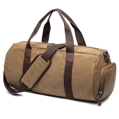 Canvas Custom GYM Bag Cylindrical Duffel 34L Water Resistant