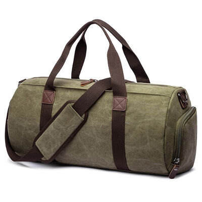 Canvas Custom GYM Bag Cylindrical Duffel 34L Water Resistant
