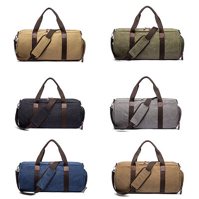 Canvas Custom GYM Bag Cylindrical Duffel 34L Water Resistant