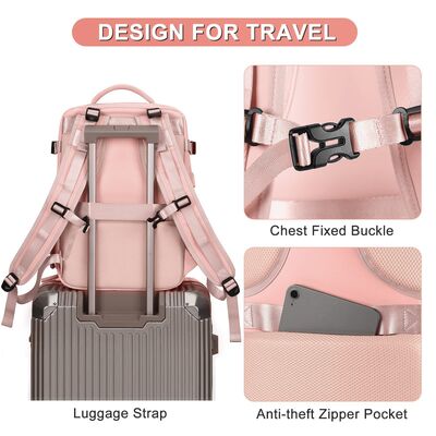 Wet Dry Separation Carry On Travel Backpack Shoe Compartment 23L
