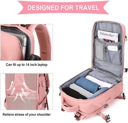 Wet Dry Separation Carry On Travel Backpack Shoe Compartment 23L