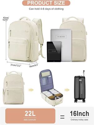 Suitcase Style Wet Pocket Custom Travel Backpack Laptop Carry On Bag 33L