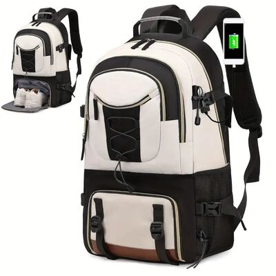 Outdoor Travel Daypack Shoe Compartment Hiking Bag 36L Water Resistant