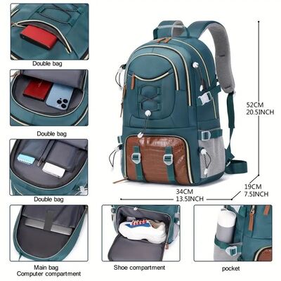 Outdoor Travel Daypack Shoe Compartment Hiking Bag 36L Water Resistant