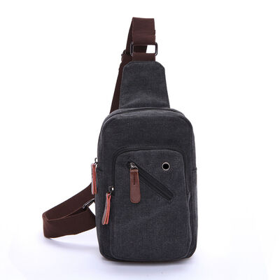 Durable Custom Sling Bag Washed Canvas 3L Water Resistant Outdoor