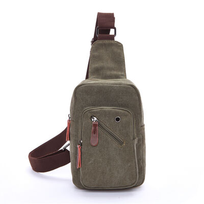 Durable Custom Sling Bag Washed Canvas 3L Water Resistant Outdoor