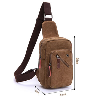 Durable Custom Sling Bag Washed Canvas 3L Water Resistant Outdoor