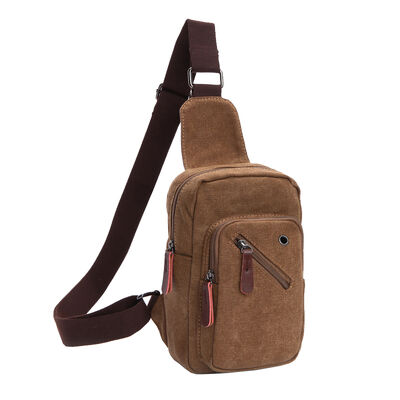 Durable Custom Sling Bag Washed Canvas 3L Water Resistant Outdoor