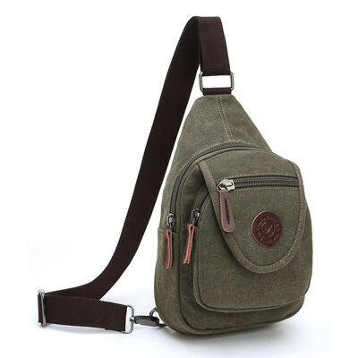Vintage Canvas Sling Pack Chest Bag Crossbody 4L Water Resistant