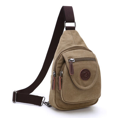 Vintage Canvas Sling Pack Chest Bag Crossbody 4L Water Resistant