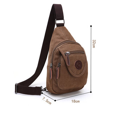 Vintage Canvas Sling Pack Chest Bag Crossbody 4L Water Resistant
