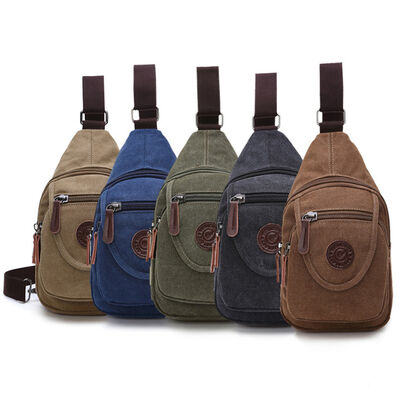 Vintage Canvas Sling Pack Chest Bag Crossbody 4L Water Resistant