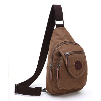 Vintage Canvas Sling Pack Chest Bag Crossbody 4L Water Resistant