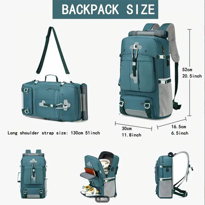 Roll Top Duffel Bag 3 Way Convertible Travel Backpack Water Resistant