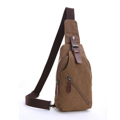 Vintage Canvas Chest Bag Sling Pack 3L Water Resistant Outdoor