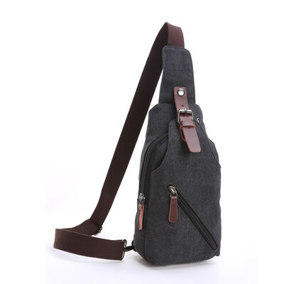 Vintage Canvas Chest Bag Sling Pack 3L Water Resistant Outdoor