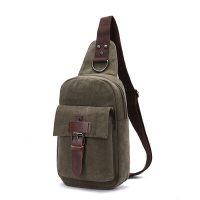 Washed Canvas Sling Pack Chest Bag 3L Water Resistant Outdoor