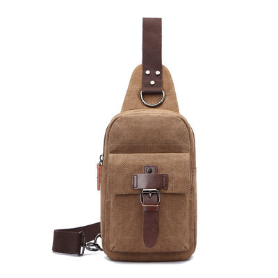 Washed Canvas Sling Pack Chest Bag 3L Water Resistant Outdoor