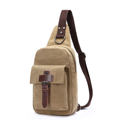 Washed Canvas Sling Pack Chest Bag 3L Water Resistant Outdoor