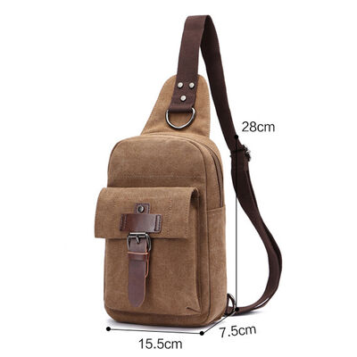 Washed Canvas Sling Pack Chest Bag 3L Water Resistant Outdoor