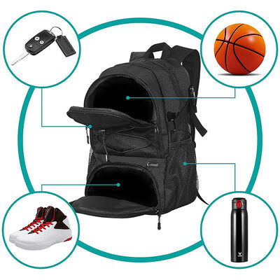 Sports Basketball Backpack Gym Bag With Shoe Compartment Soccer Daypack