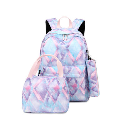Galaxy Print 3 Piece Campus Backpack Set with Lunch Bag 20L Water Resistant