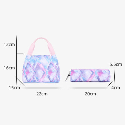 Galaxy Print 3 Piece Campus Backpack Set with Lunch Bag 20L Water Resistant