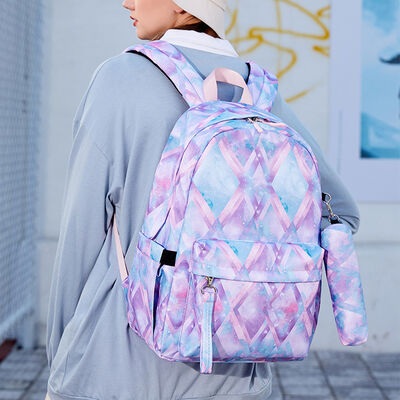 Galaxy Print 3 Piece Campus Backpack Set with Lunch Bag 20L Water Resistant