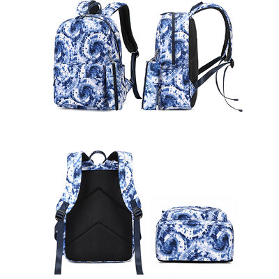 Tie Dye 3 Piece Student Bookbag Set Printed Lunch Tote 20L Water Resistant