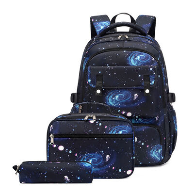 Astronaut Large Universe Print Bookbag Set 3 Piece for Boys 27L