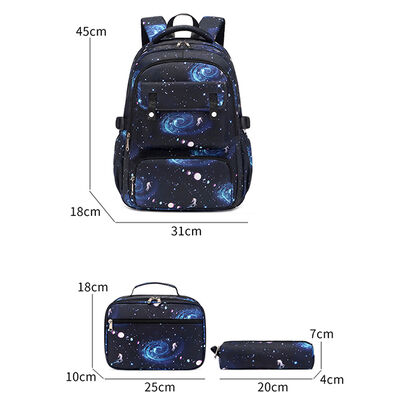Astronaut Large Universe Print Bookbag Set 3 Piece for Boys 27L