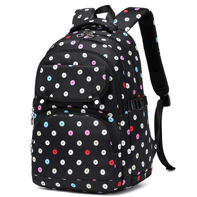 Polka Dot 3 Piece Waterproof Student Backpack Set Large Travel Bookbag 30L