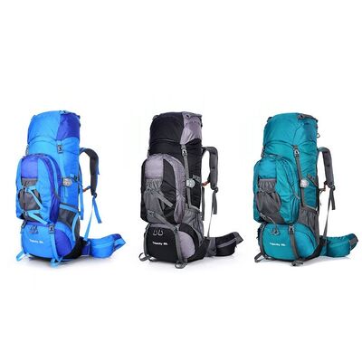 80L Waterproof Heavy Duty Trekking Rucksack Adjustable Frame