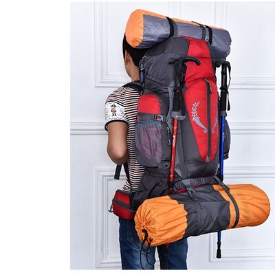 58L Multi Pocket Custom Hiking Backpack Breathable Trekking Rucksack