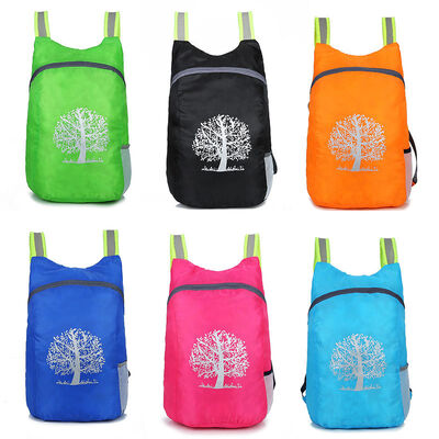 Printed Custom Lightweight Backpack Reflective Strip Travel Daypack