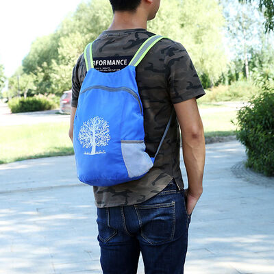 Printed Custom Lightweight Backpack Reflective Strip Travel Daypack