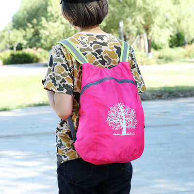 Printed Custom Lightweight Backpack Reflective Strip Travel Daypack
