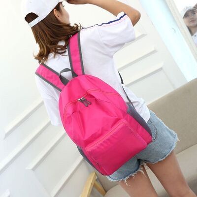 Square Pocket Custom Lightweight Backpack Flat Pack Folding 27L