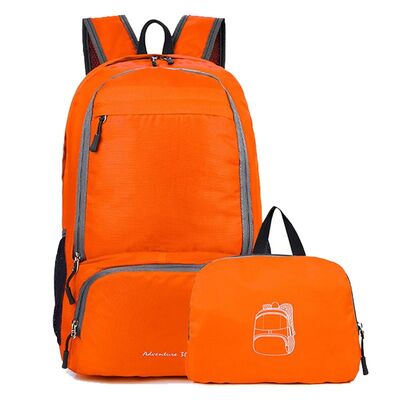 Triple Pocket Folding Travel Backpack Tiered 22L Water Resistant