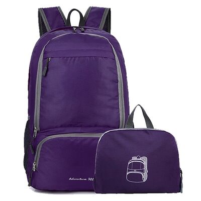 Triple Pocket Folding Travel Backpack Tiered 22L Water Resistant